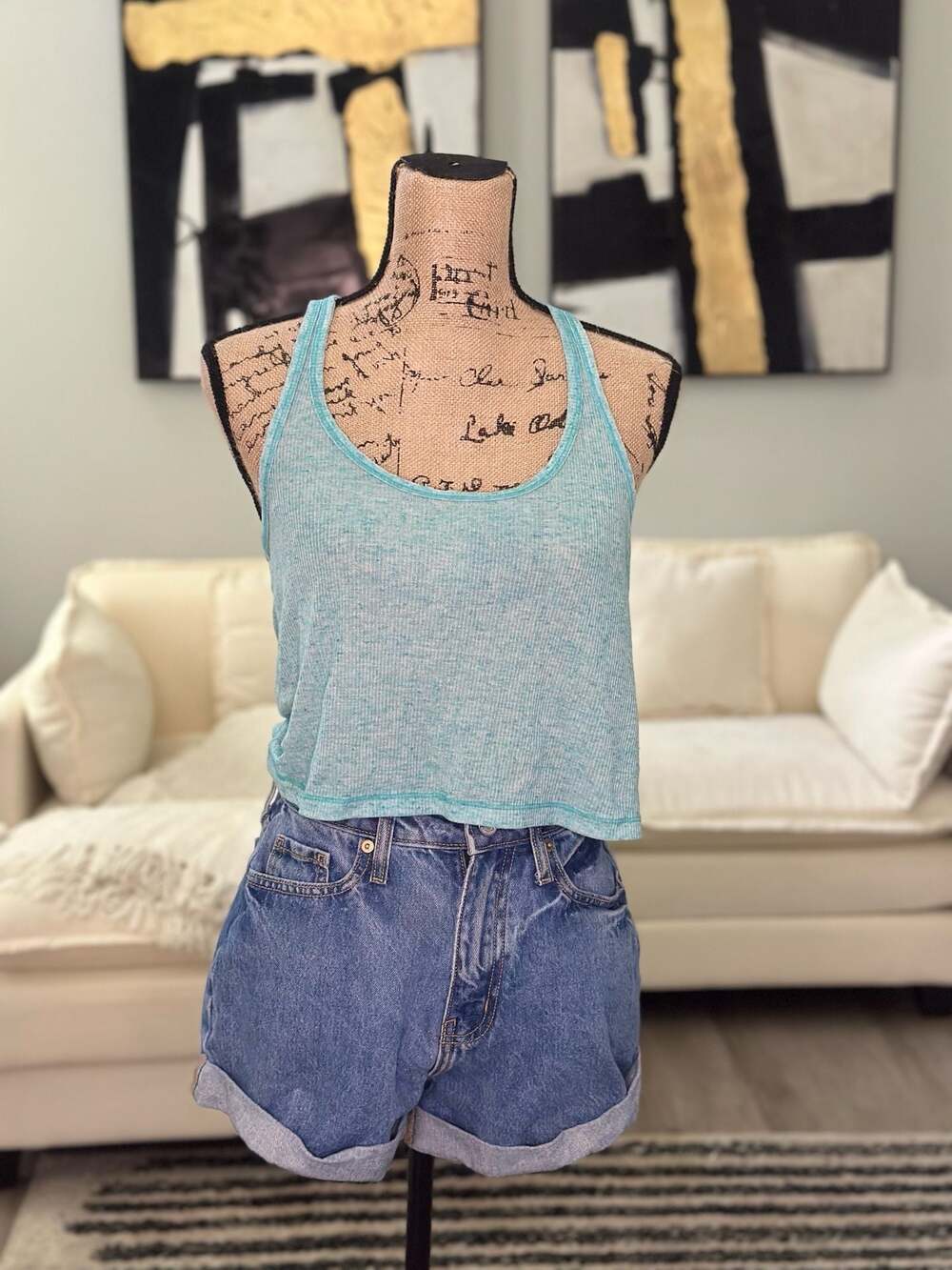 Map to Mars light blue racerback crop top